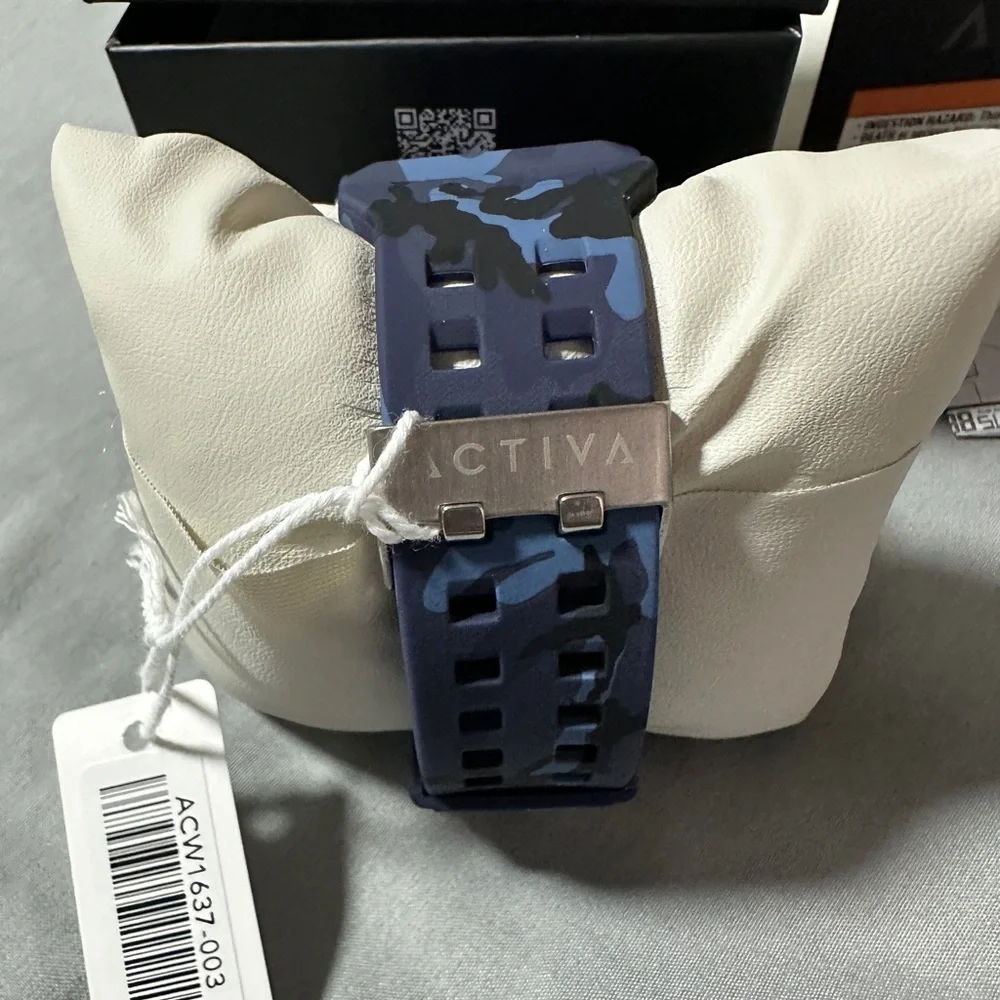 Ativa Blue Camo Sport Watch Analog Digital Water Resistant NWT